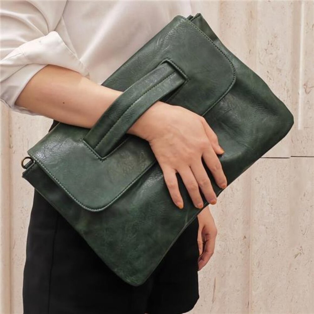 Women Handbags PU Leather Large Capacity Green